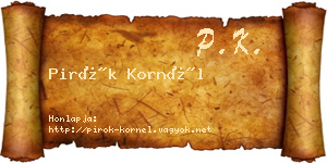 Pirók Kornél névjegykártya